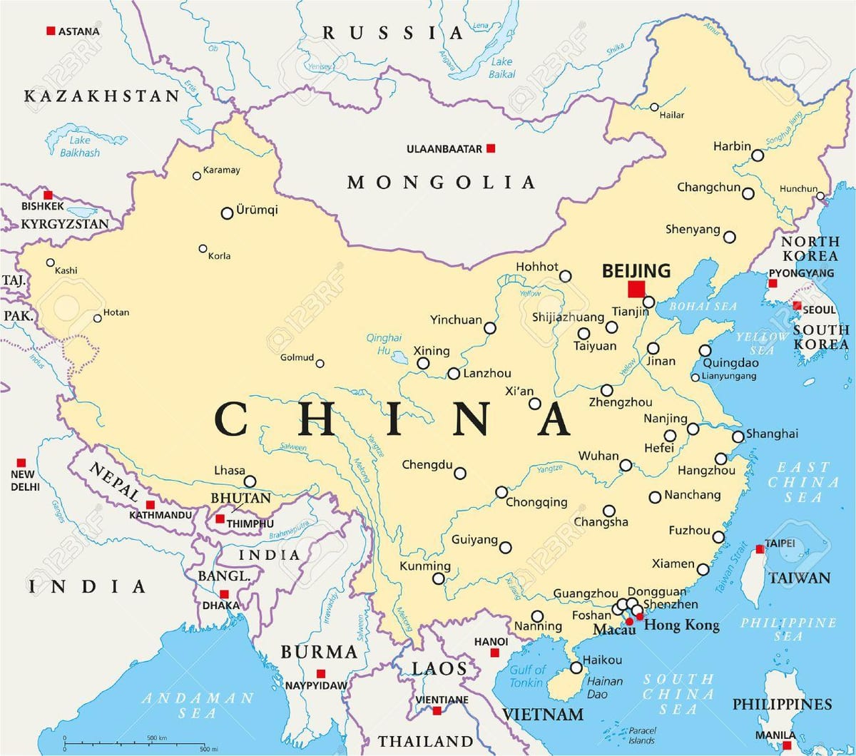 China capital hartă
