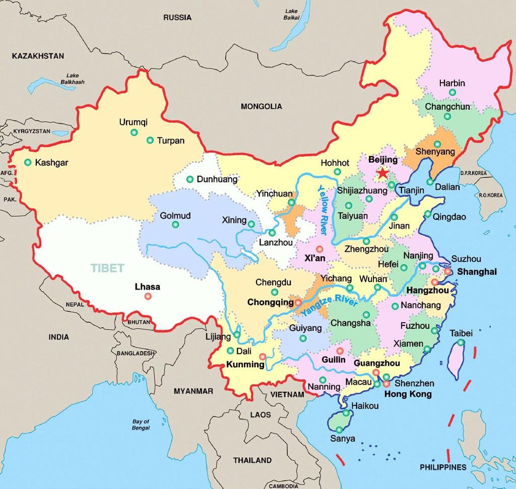 China pe harta