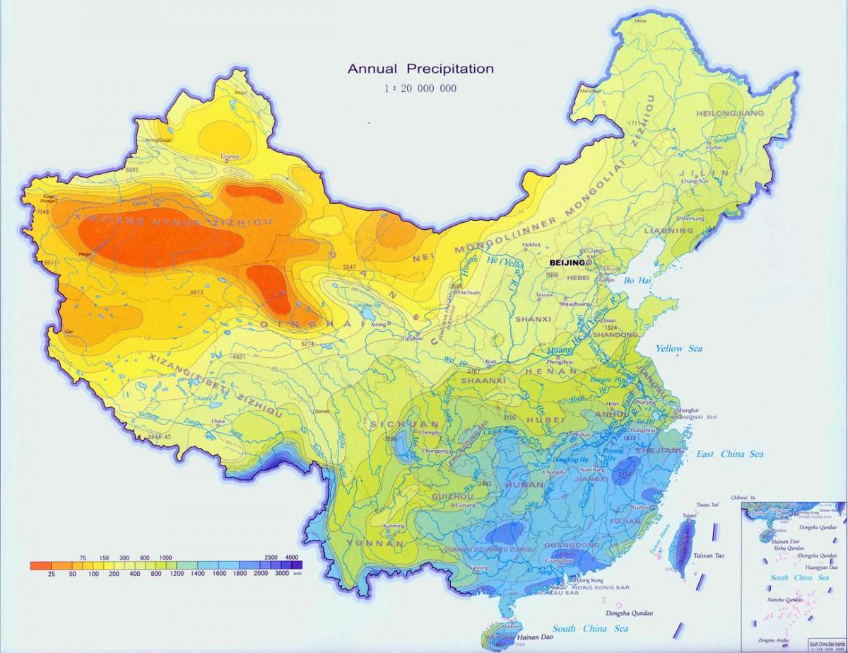 China precipitații hartă
