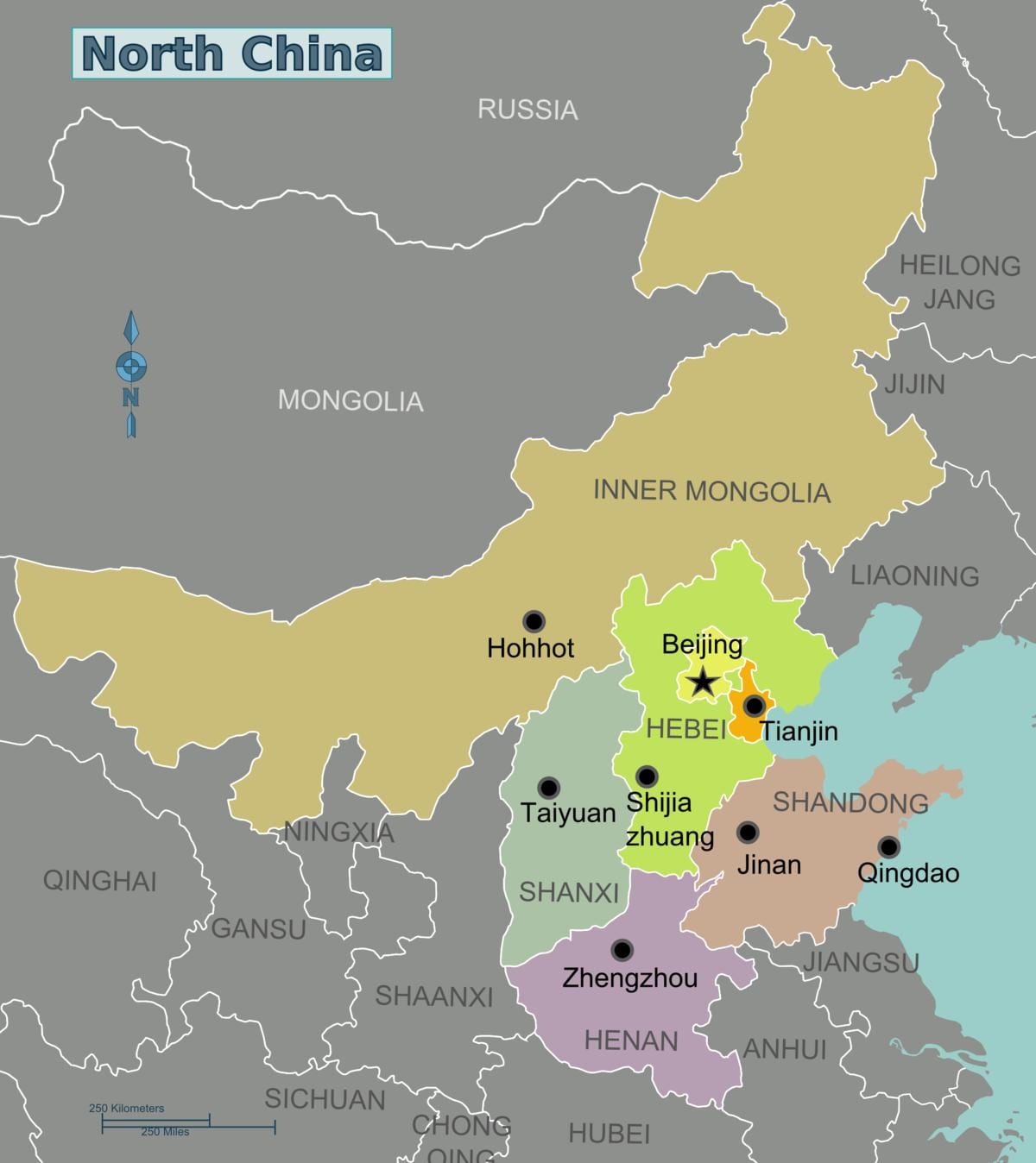 harta nordul Chinei