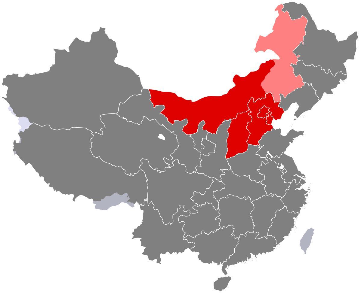 harta Chinei de nord