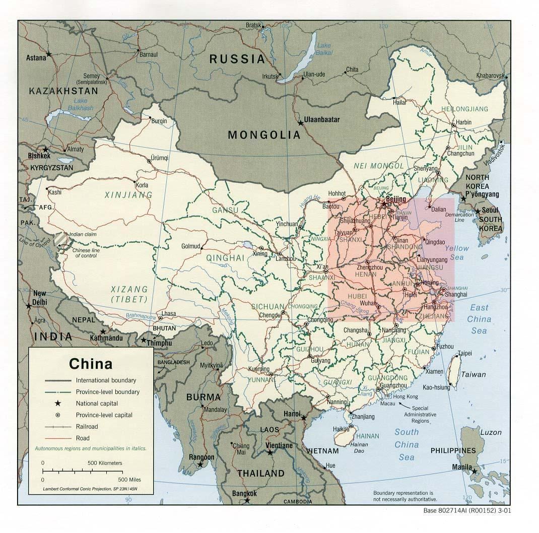 harta câmpia Chinei de nord