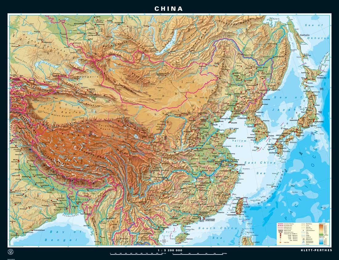 hartă topografică China