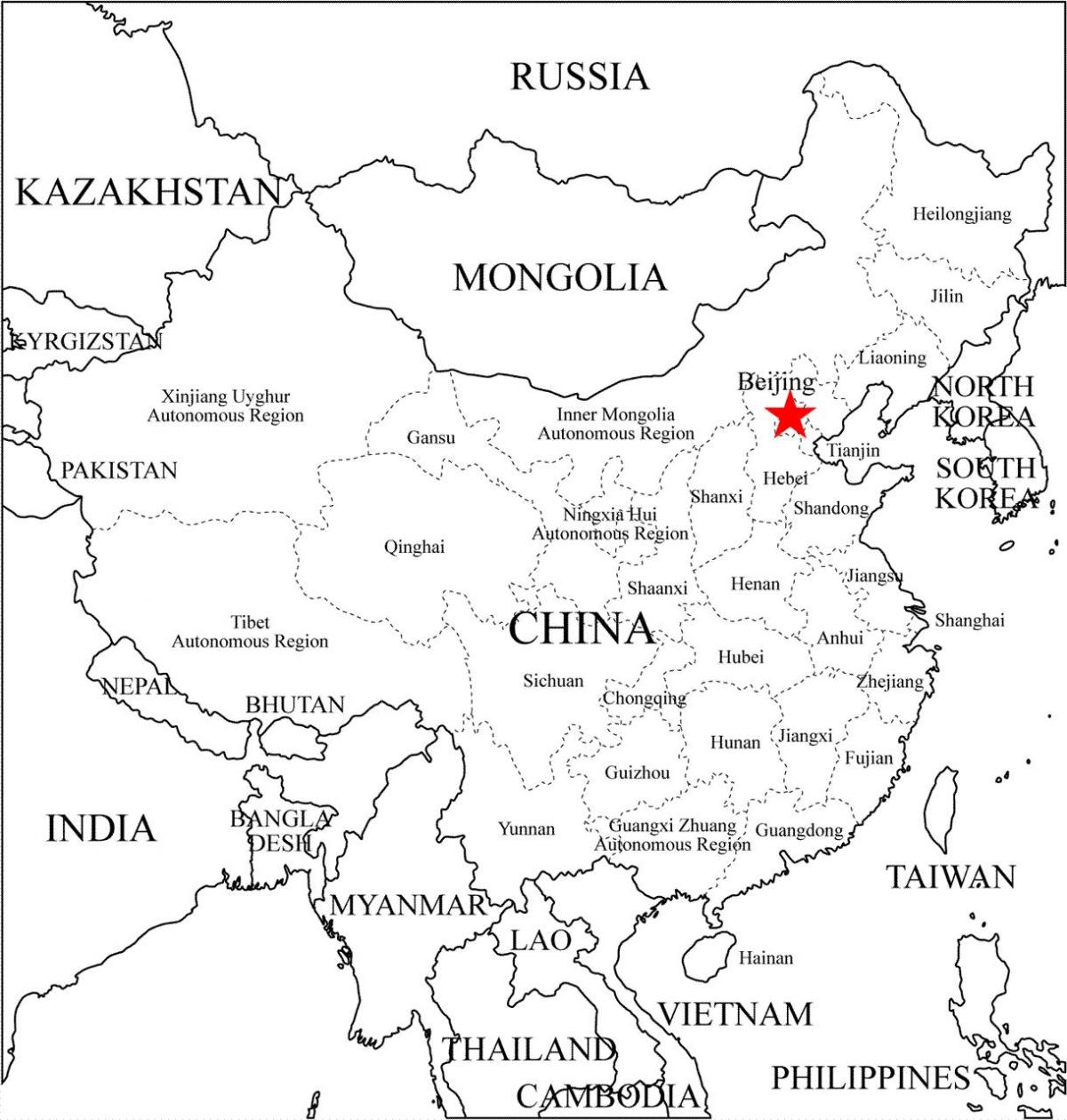 China conturul hărții