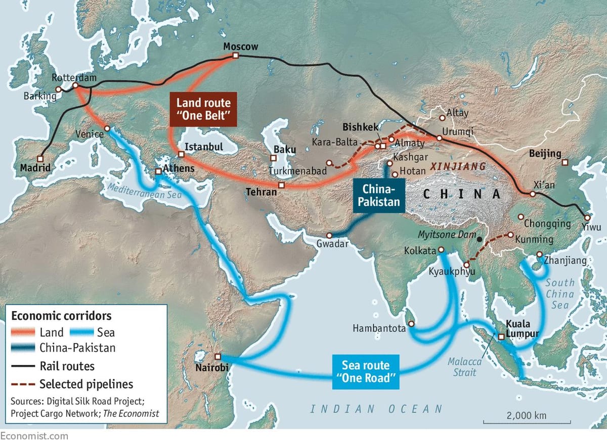 China silk road project hartă