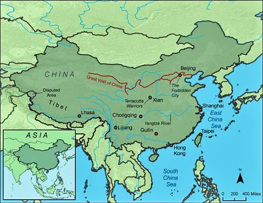 harta China marele zid