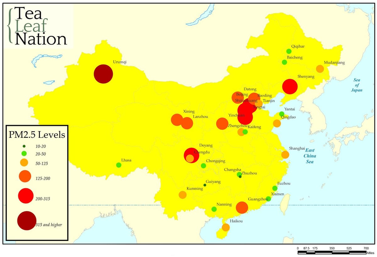harta poluării China