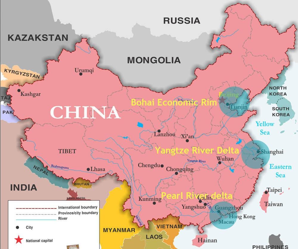 harta China porturi
