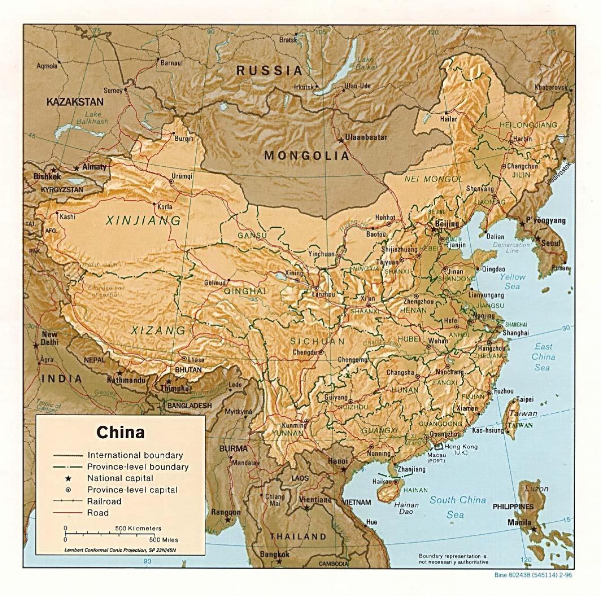 harta topografică din China