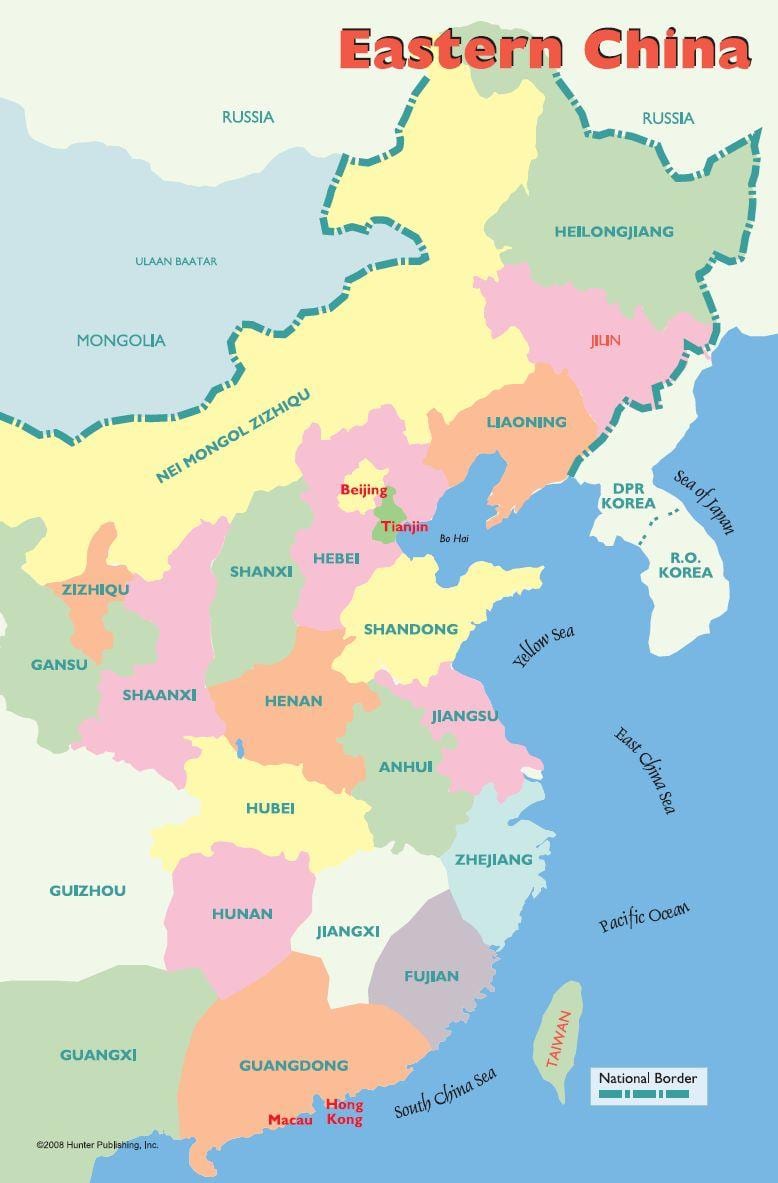 harta Chinei de est