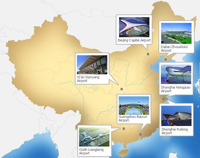 harta aeroporturi din China