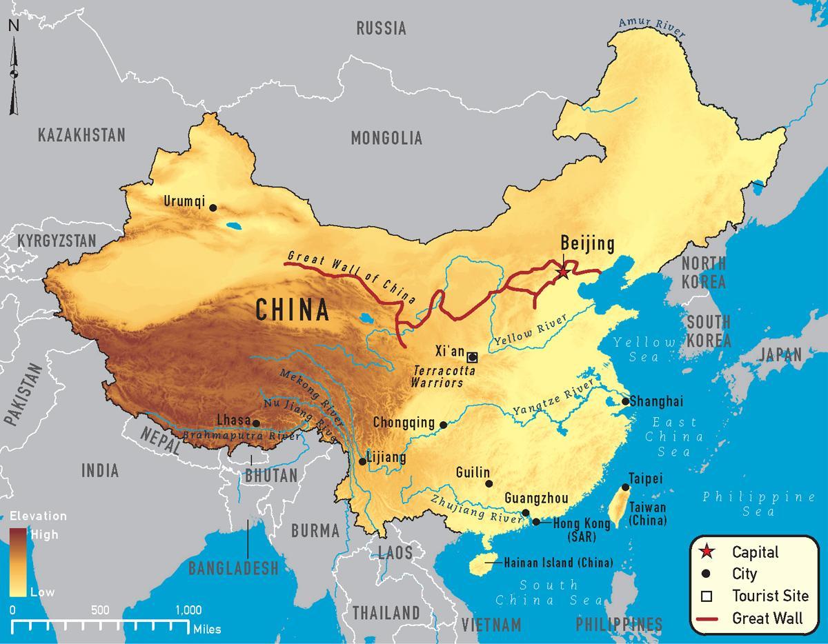 o hartă a Chinei