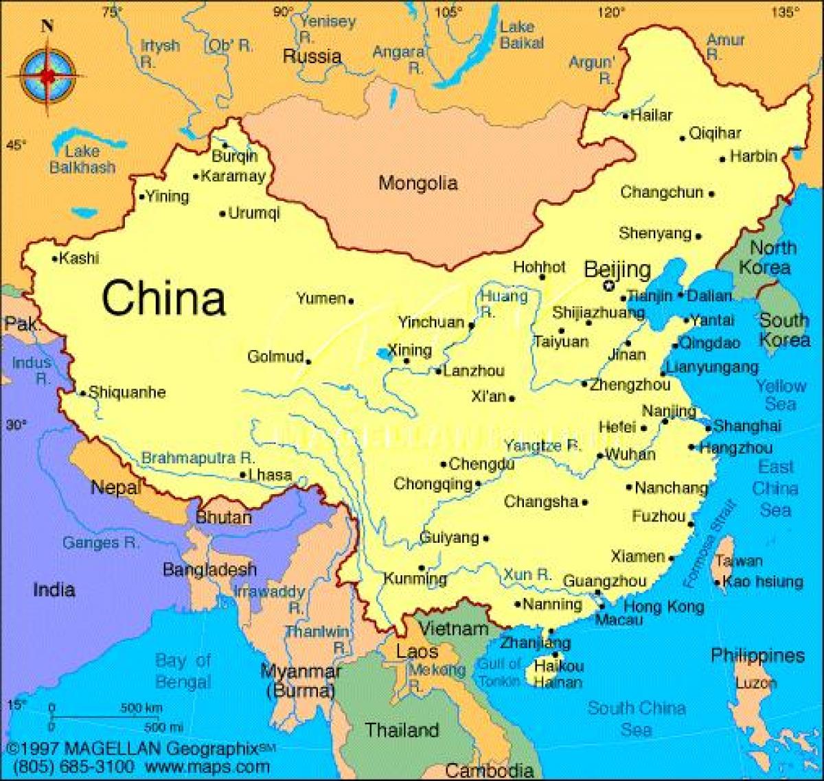 China hartă detaliată