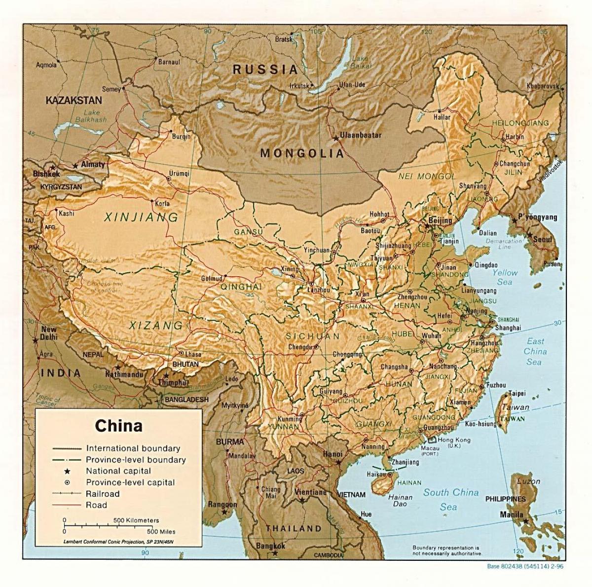 Harta Geografică A Chinei 