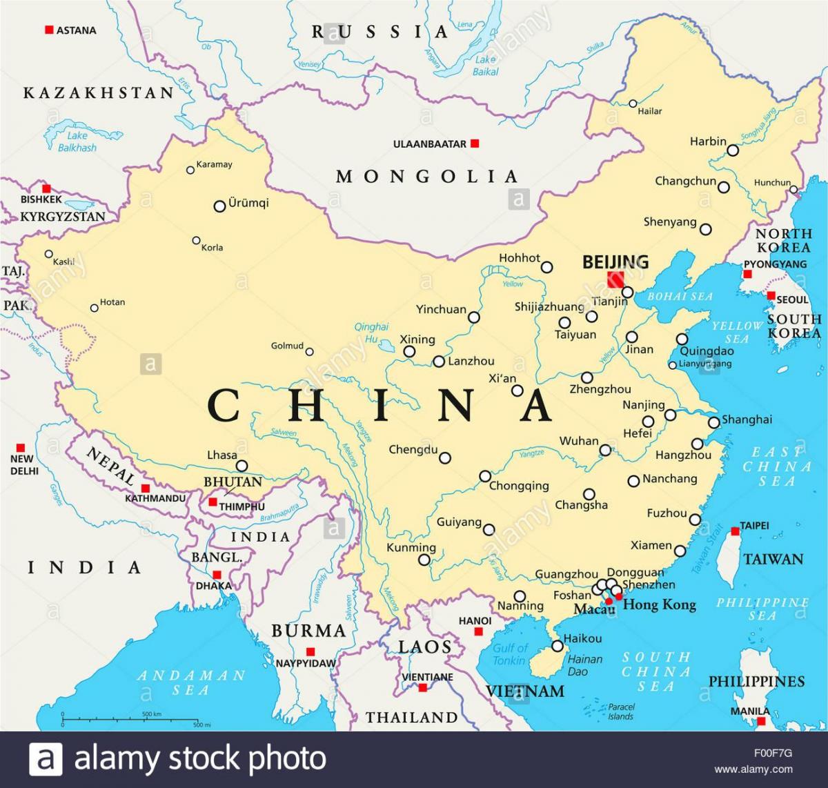harta China râuri