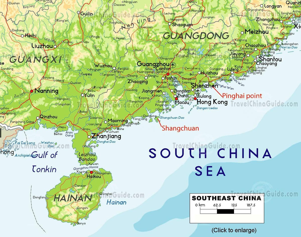 harta de sud-est, China
