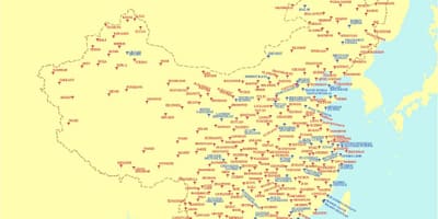 China aeroporturi hartă
