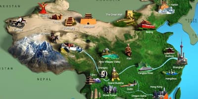 Harta China atracții turistice
