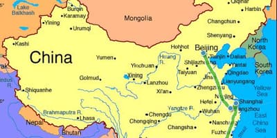 China continentală hartă