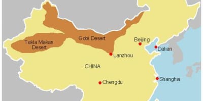 China hartă deșertul gobi