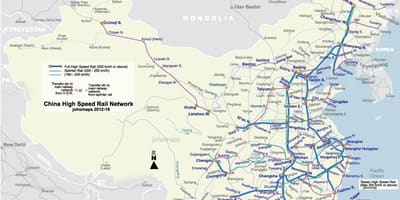 Feroviar de mare viteză din China hartă