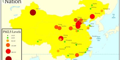 Harta poluării China