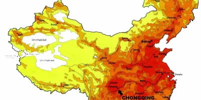 Hartă a populației din China