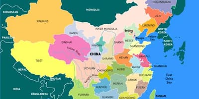 China hartă regiuni