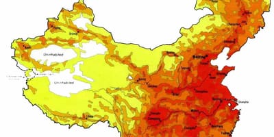 Densitatea populației China hartă