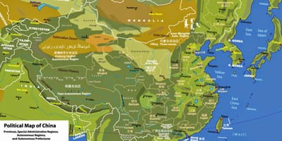 Geografie fizică hartă a Chinei