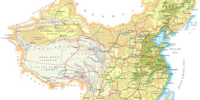 China hartă topografică