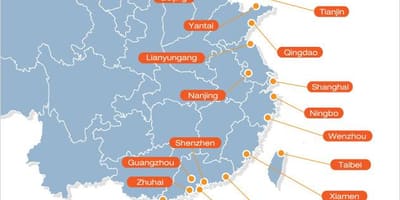 Harta de porturi din china