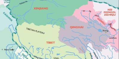 Harta vestul Chinei